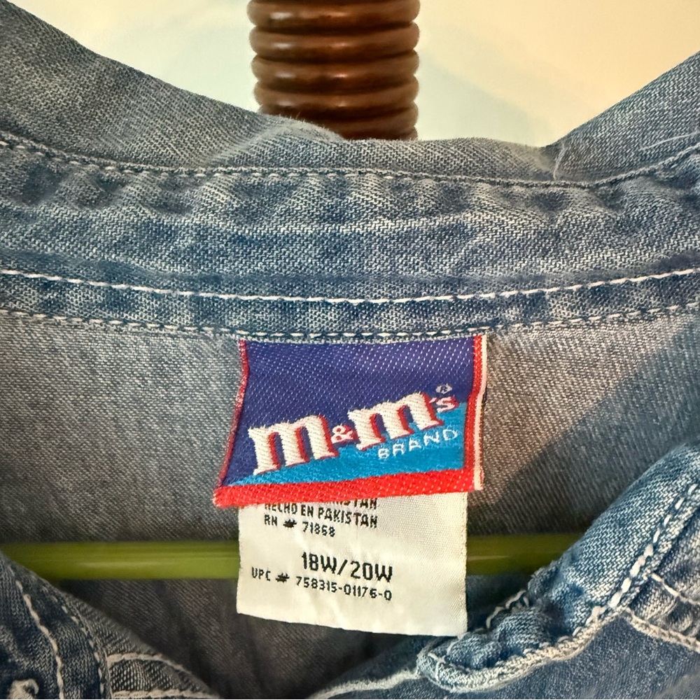 Vintage M&Ms Denim Button Down Shirt Women's - Picture 4 of 5
